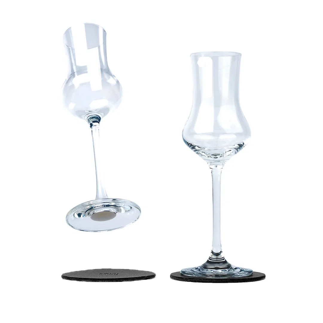 S095-1310-2 – SILWY MAGNET Drinking Glass, Magnetic Liqueur Glass Crystal Clear Glass 3.2 Ounce Capacity BPA Free Scr...